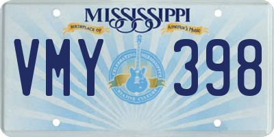MS license plate VMY398