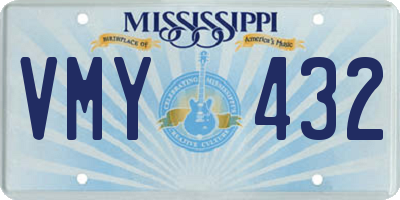 MS license plate VMY432