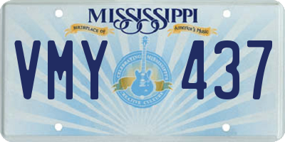 MS license plate VMY437