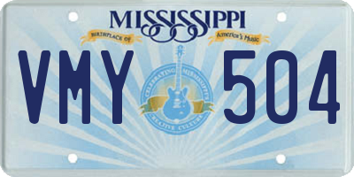 MS license plate VMY504