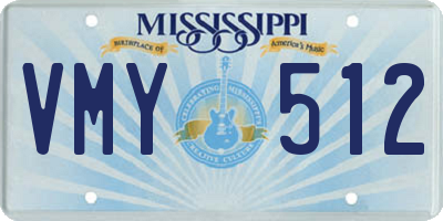 MS license plate VMY512