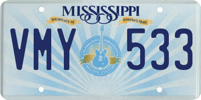 MS license plate VMY533