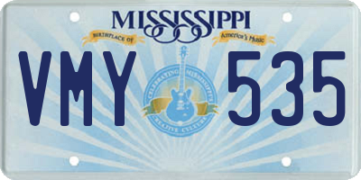 MS license plate VMY535
