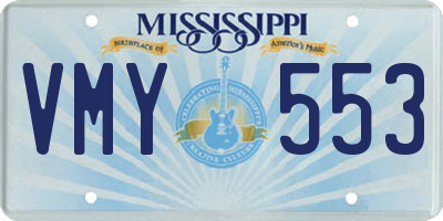 MS license plate VMY553