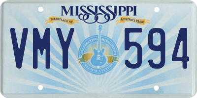 MS license plate VMY594