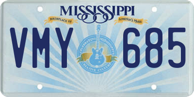 MS license plate VMY685