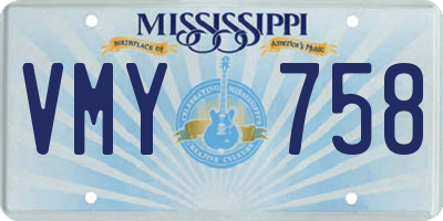 MS license plate VMY758