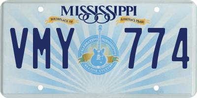 MS license plate VMY774