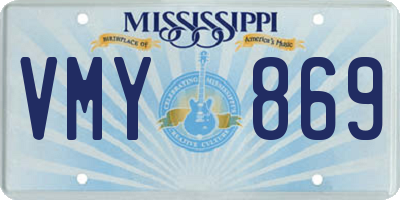 MS license plate VMY869