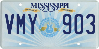 MS license plate VMY903