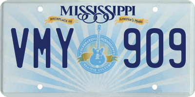 MS license plate VMY909