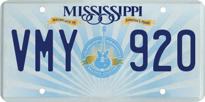 MS license plate VMY920