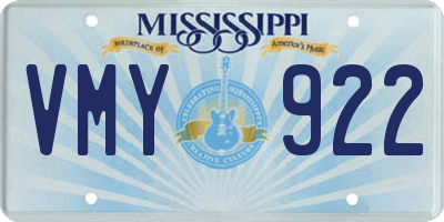 MS license plate VMY922