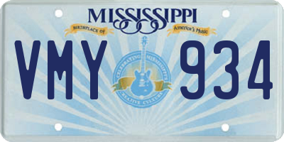 MS license plate VMY934