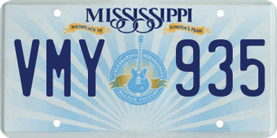 MS license plate VMY935