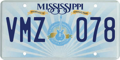 MS license plate VMZ078