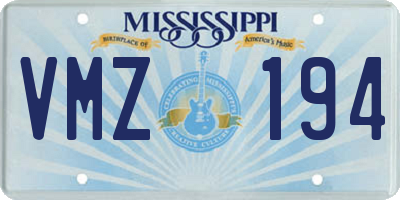 MS license plate VMZ194
