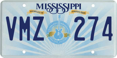 MS license plate VMZ274