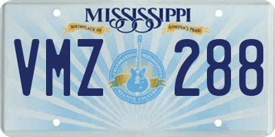 MS license plate VMZ288