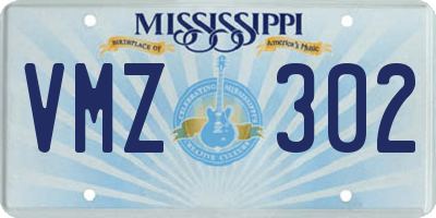 MS license plate VMZ302