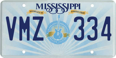 MS license plate VMZ334