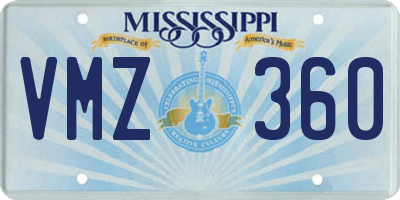 MS license plate VMZ360