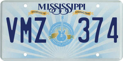 MS license plate VMZ374