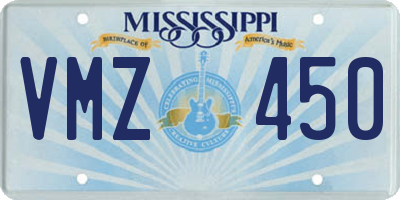 MS license plate VMZ450