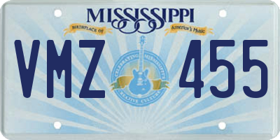 MS license plate VMZ455
