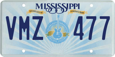 MS license plate VMZ477