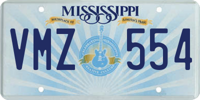 MS license plate VMZ554