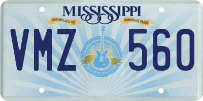 MS license plate VMZ560