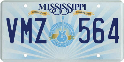 MS license plate VMZ564