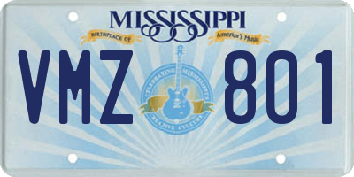 MS license plate VMZ801