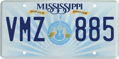 MS license plate VMZ885
