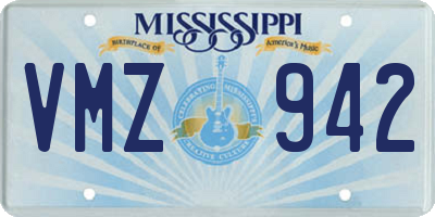 MS license plate VMZ942