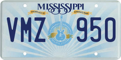 MS license plate VMZ950