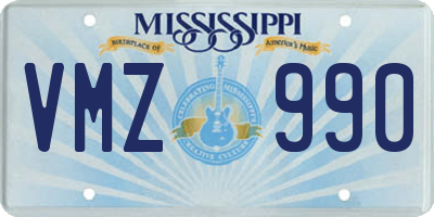 MS license plate VMZ990