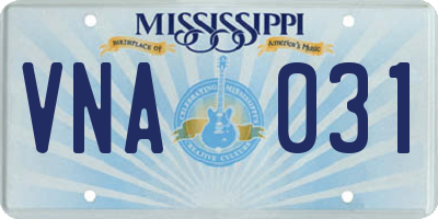 MS license plate VNA031