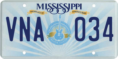 MS license plate VNA034