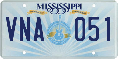 MS license plate VNA051