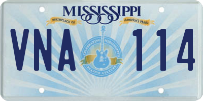 MS license plate VNA114