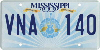 MS license plate VNA140