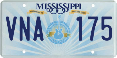 MS license plate VNA175