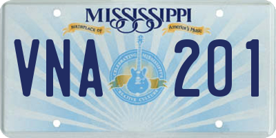 MS license plate VNA201