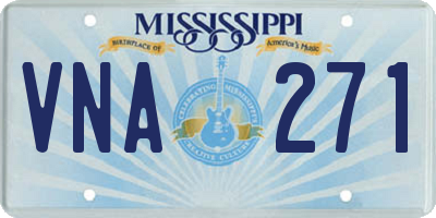 MS license plate VNA271