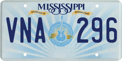 MS license plate VNA296