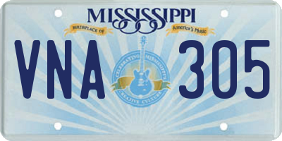 MS license plate VNA305