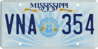 MS license plate VNA354
