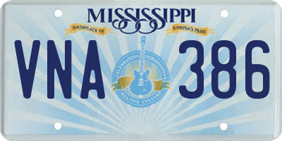 MS license plate VNA386